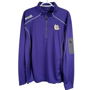 Ping 1/4 Zip Golf Pullover Bulldogs Men XL Purple Performance Stretch Pocket